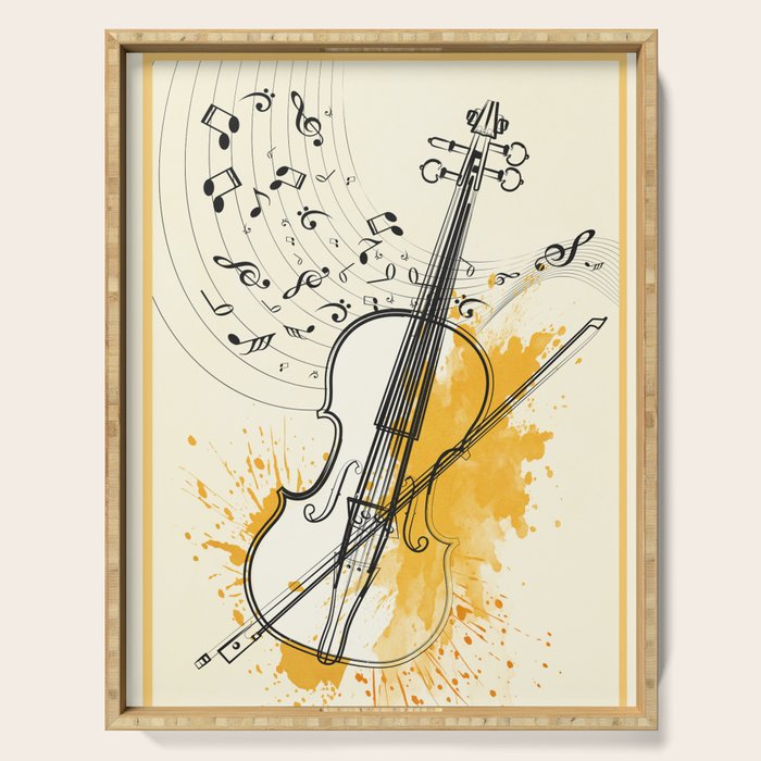 Abstract Minimal Musical Instrument 3 Serving Tray Gallery Image 1