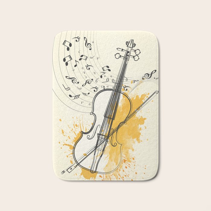 Abstract Minimal Musical Instrument 3 Bath Mat Gallery Image 1