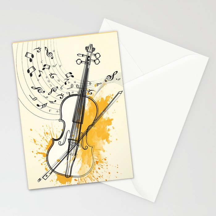 Abstract Minimal Musical Instrument 3 Stationery Card Gallery Image 2