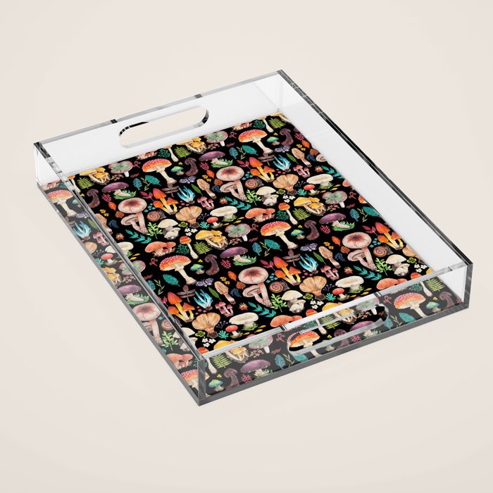 Mushroom heart Acrylic Tray Gallery Image 1