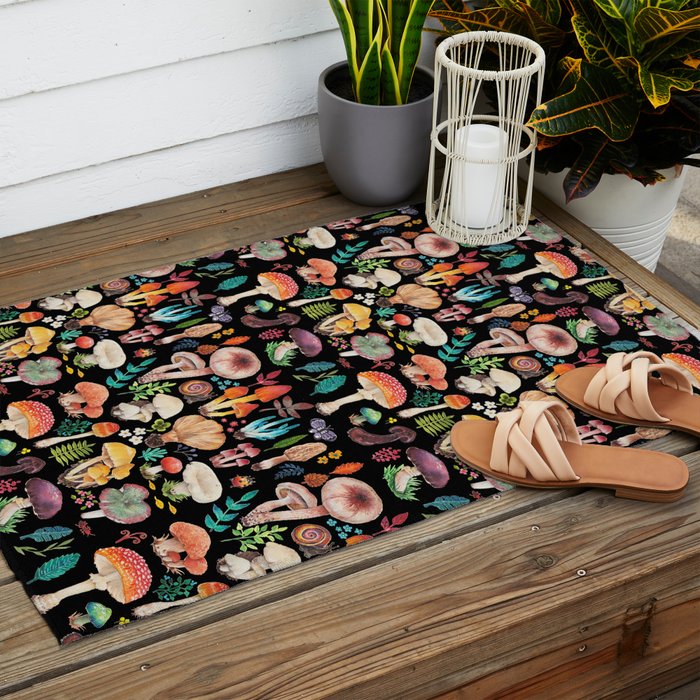 Mushroom heart Outdoor Rug Gallery Image 2