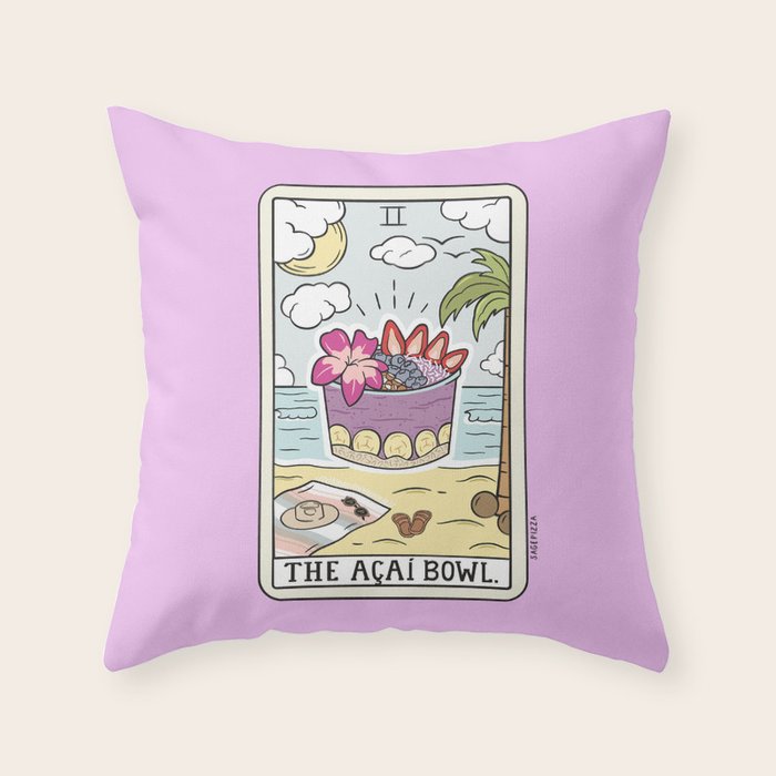 ACAI BOWL READING Throw Pillow Gallery Image 6