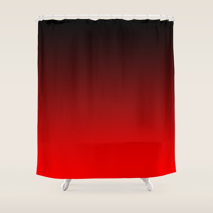 Black Red Neon Nights Ombre Shower Curtain Gallery Image 1