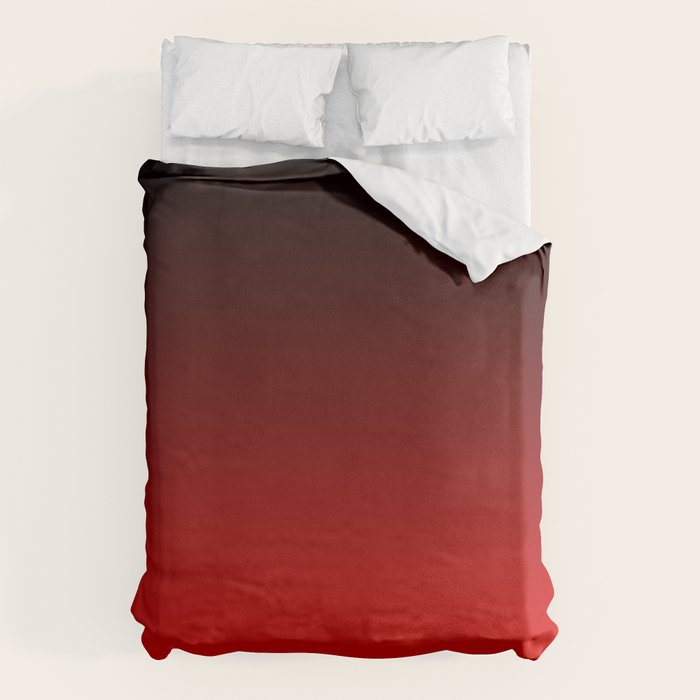 Black Red Neon Nights Ombre Duvet Cover Gallery Image 1