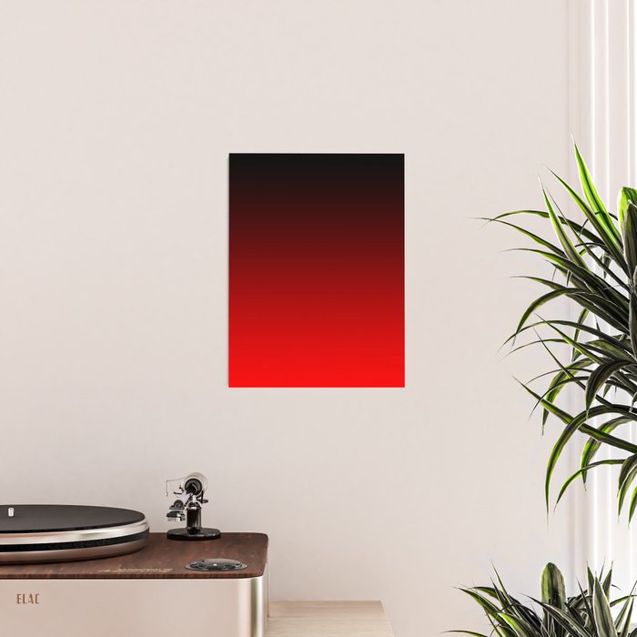 Black Red Neon Nights Ombre Poster Gallery Image 2