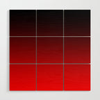 Black Red Neon Nights Ombre Wood Wall Art Gallery Image 1