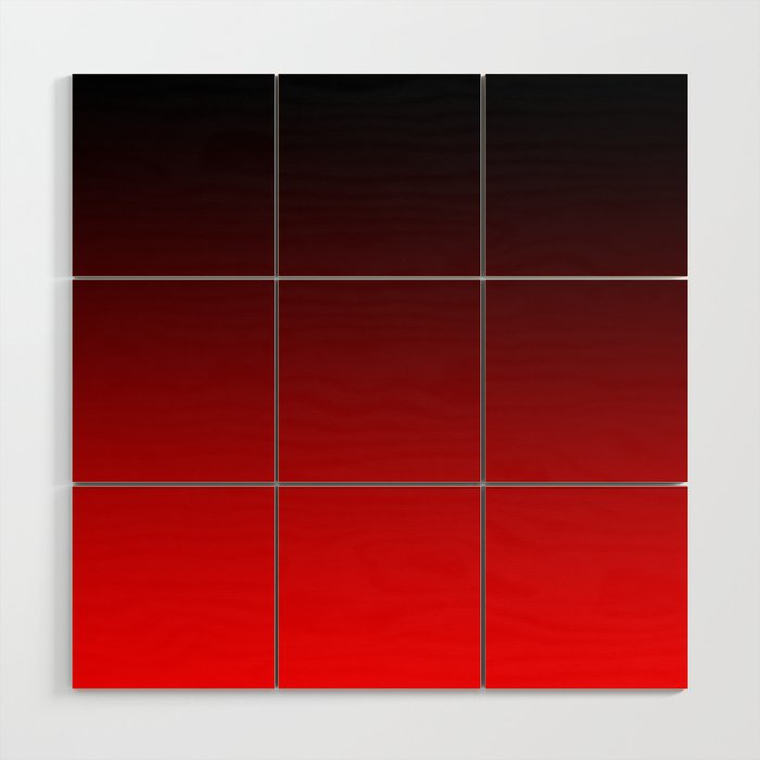 Black Red Neon Nights Ombre Wood Wall Art Gallery Image 1