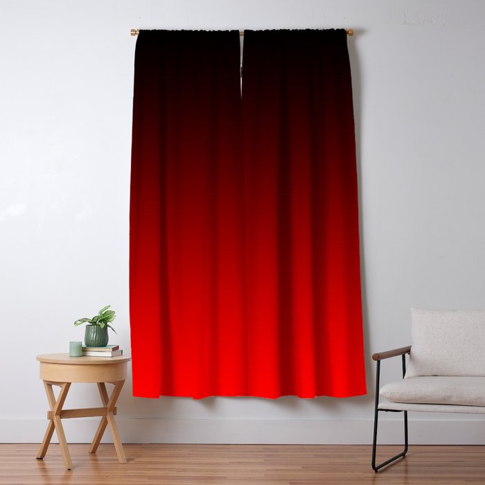 Black Red Neon Nights Ombre Window Curtain Gallery Image 1