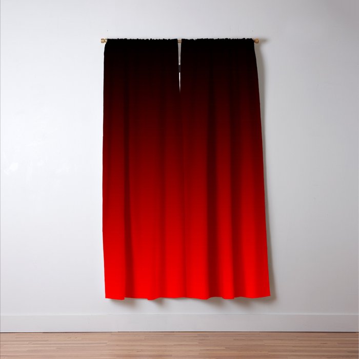 Black Red Neon Nights Ombre Window Curtain Gallery Image 3