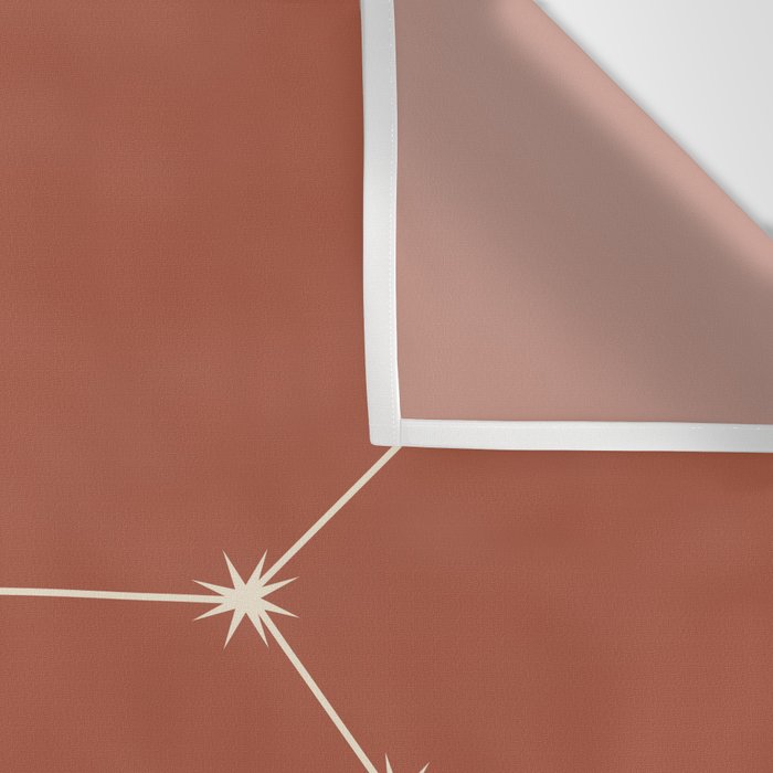 Sagittarius Zodiac Star Constellation Line Art Terracotta Red Wall Tapestry Gallery Image 3