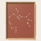 Sagittarius Zodiac Star Constellation Line Art Terracotta Red Serving Tray Gallery Image 1