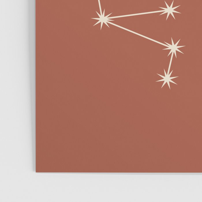 Sagittarius Zodiac Star Constellation Line Art Terracotta Red Poster Gallery Image 3