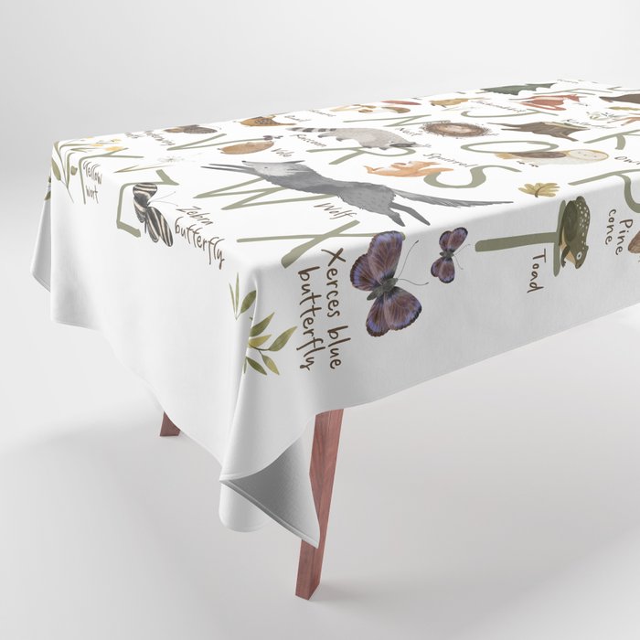 Woodland forest alphabet Tablecloth Gallery Image 1