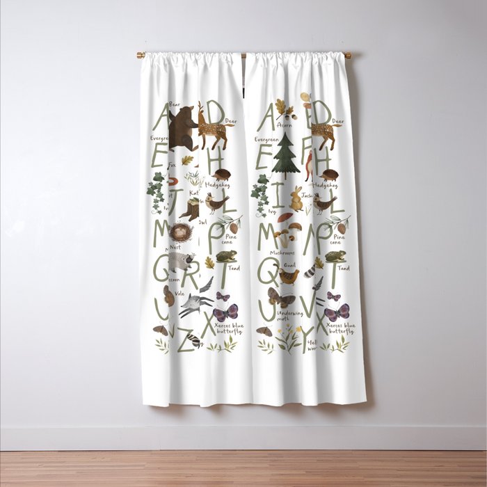 Woodland forest alphabet Window Curtain Gallery Image 3