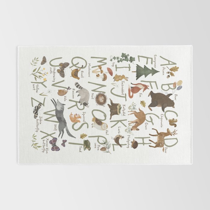 Woodland forest alphabet Rug Gallery Image 2