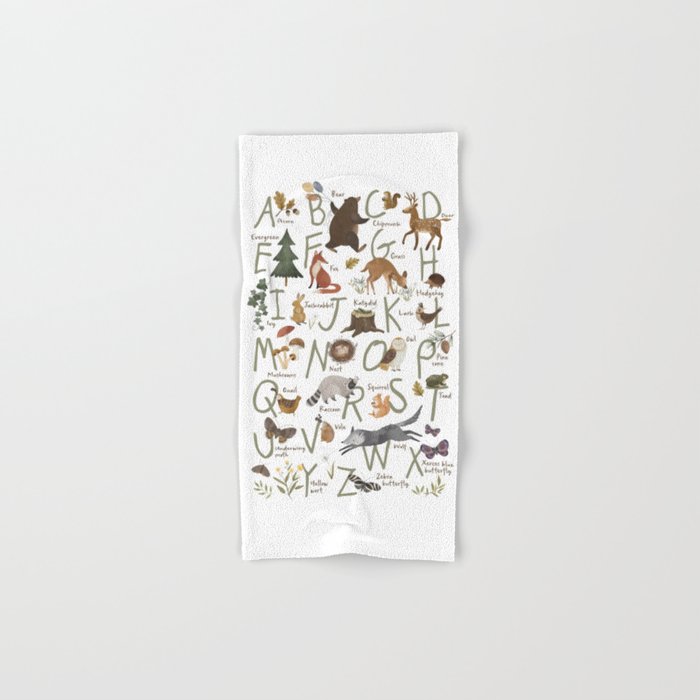 Woodland forest alphabet Bath Towel Gallery Image 1