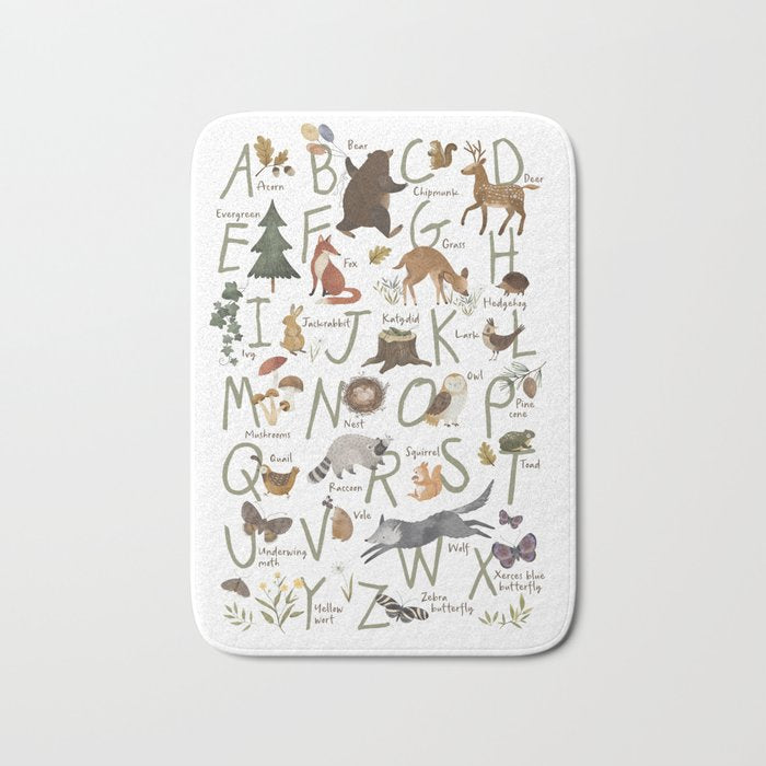 Woodland forest alphabet Bath Mat Gallery Image 1