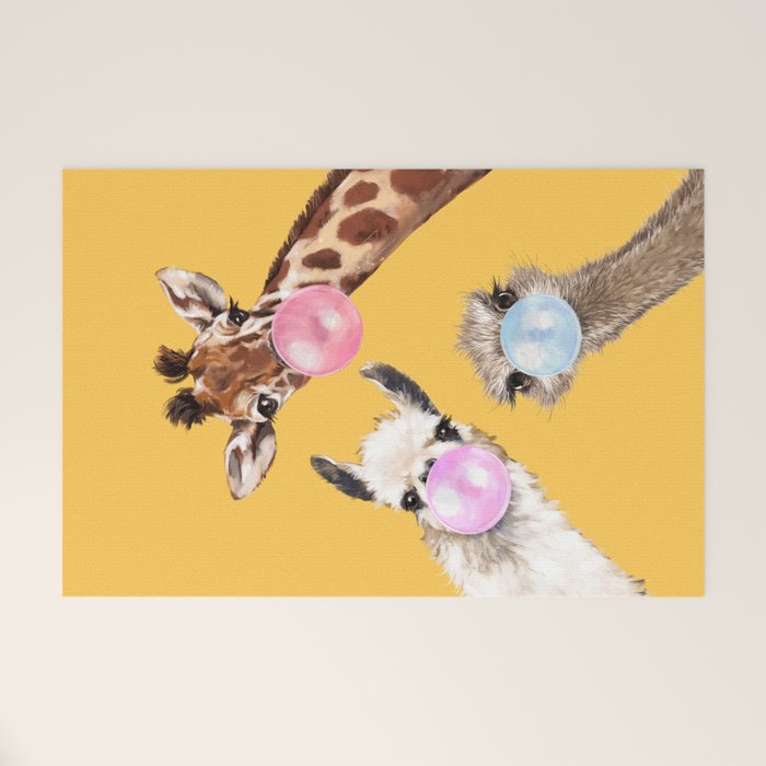 Bubble Gum Gang in Yellow Welcome Mat Gallery Image 1