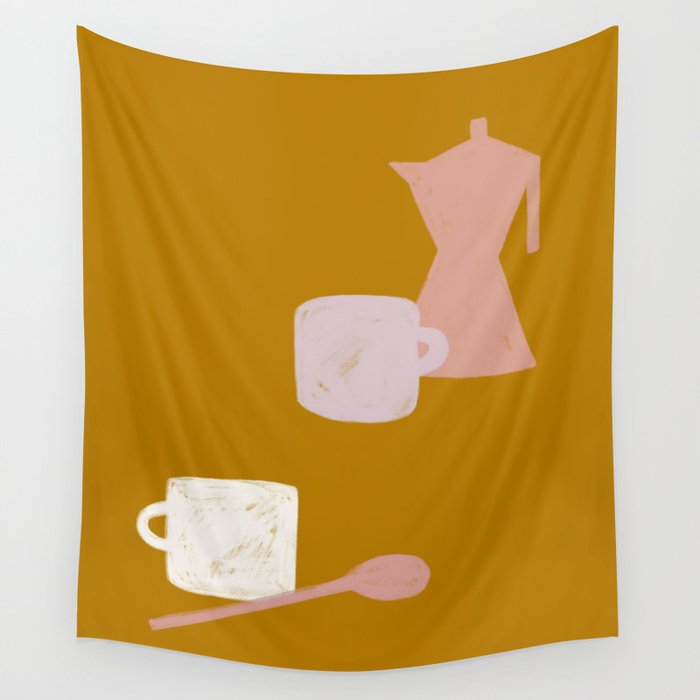 MORNING COFFEE Wall Tapestry Gallery Image 4