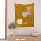 MORNING COFFEE Wall Tapestry Gallery Image 2