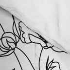 Minimal Line Art Woman with Flowers Comforter Gallery Image 4