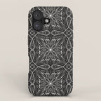 BW starry abstract mosaic A iPhone Case Gallery Image 1