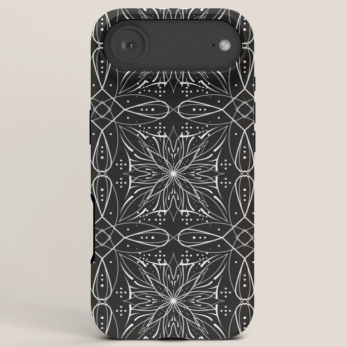 BW starry abstract mosaic A iPhone Case Gallery Image 6