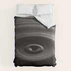 Zen water droplet in pool of water black and white inspirational photograph art print Comforter Gallery Image 6