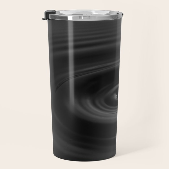 Zen water droplet in pool of water black and white inspirational photograph art print Travel Mug Gallery Image 3