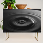Zen water droplet in pool of water black and white inspirational photograph art print Credenza Gallery Image 1