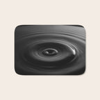 Zen water droplet in pool of water black and white inspirational photograph art print Bath Mat Gallery Image 1