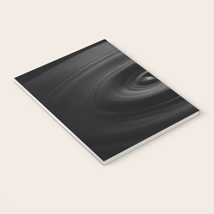 Zen water droplet in pool of water black and white inspirational photograph art print Notebook Gallery Image 3
