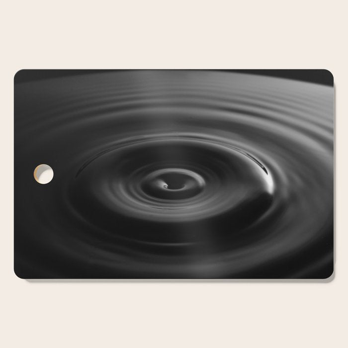 Zen water droplet in pool of water black and white inspirational photograph art print Cutting Board Gallery Image 1