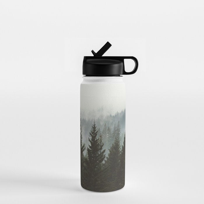 Wanderlust Forest II - Mountain Adventure in Foggy Woods Water Bottle Gallery Image 1
