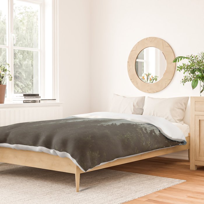Wanderlust Forest II - Mountain Adventure in Foggy Woods Duvet Cover Gallery Image 2