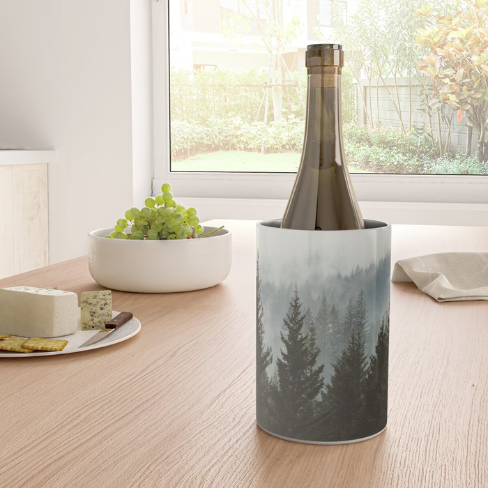 Wanderlust Forest II - Mountain Adventure in Foggy Woods Wine Chiller Gallery Image 4