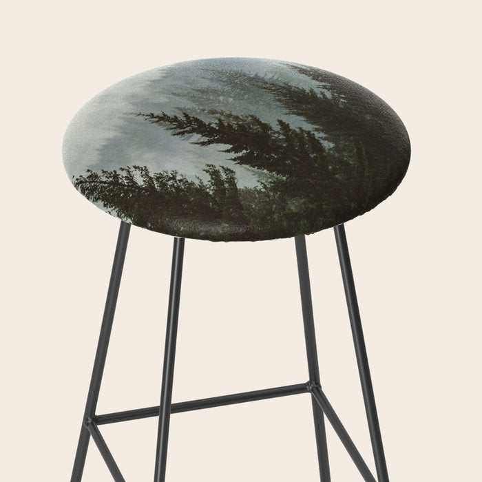 Wanderlust Forest II - Mountain Adventure in Foggy Woods Stool Gallery Image 2