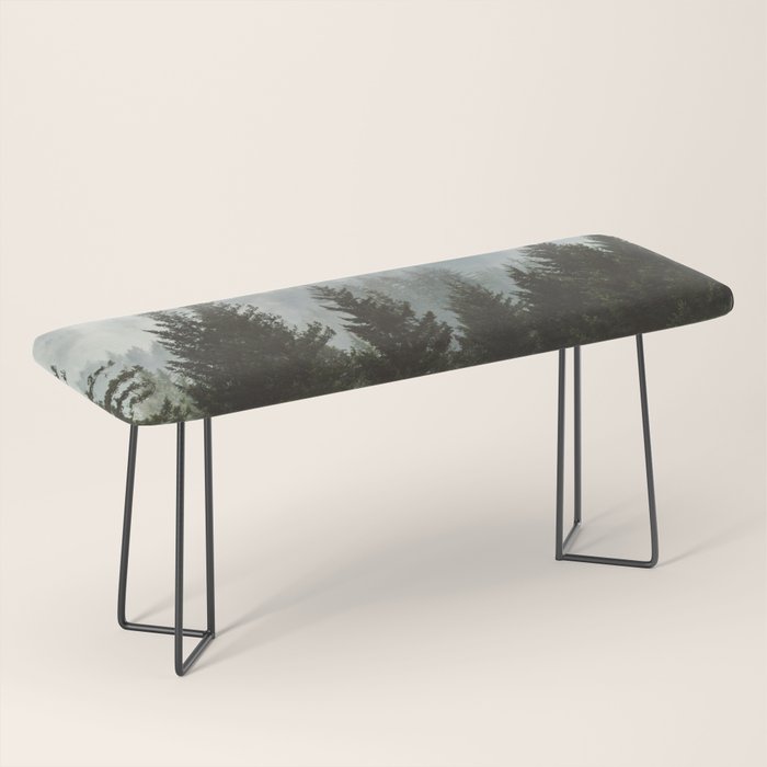 Wanderlust Forest II - Mountain Adventure in Foggy Woods Bench Gallery Image 1