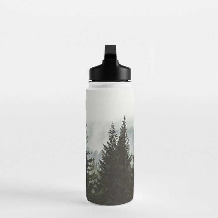 Wanderlust Forest II - Mountain Adventure in Foggy Woods Water Bottle Gallery Image 3