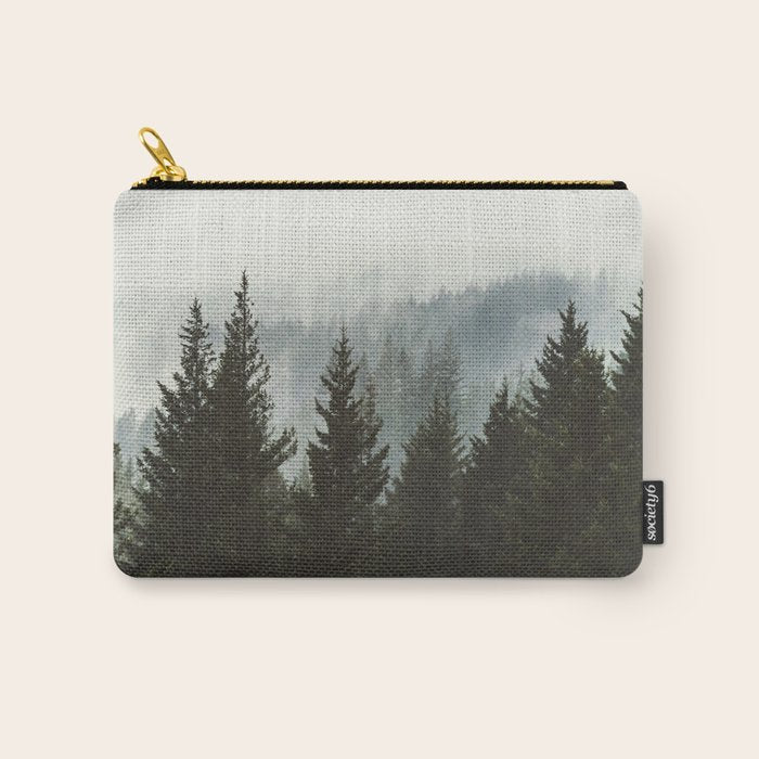 Wanderlust Forest II - Mountain Adventure in Foggy Woods Carry All Pouch Gallery Image 1