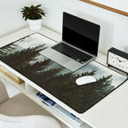 Wanderlust Forest II - Mountain Adventure in Foggy Woods Desk Mat Gallery Image 2