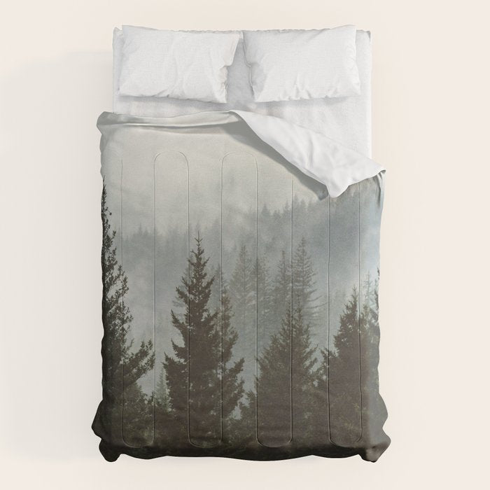 Wanderlust Forest II - Mountain Adventure in Foggy Woods Comforter Gallery Image 6