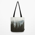 Wanderlust Forest II - Mountain Adventure in Foggy Woods Tote Bag Gallery Image 2