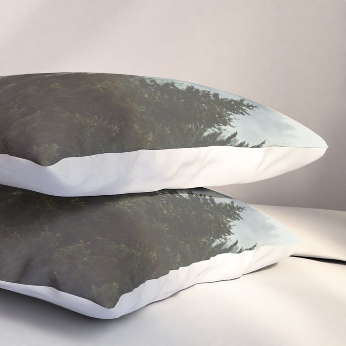 Wanderlust Forest II - Mountain Adventure in Foggy Woods Pillow Sham Gallery Image 3