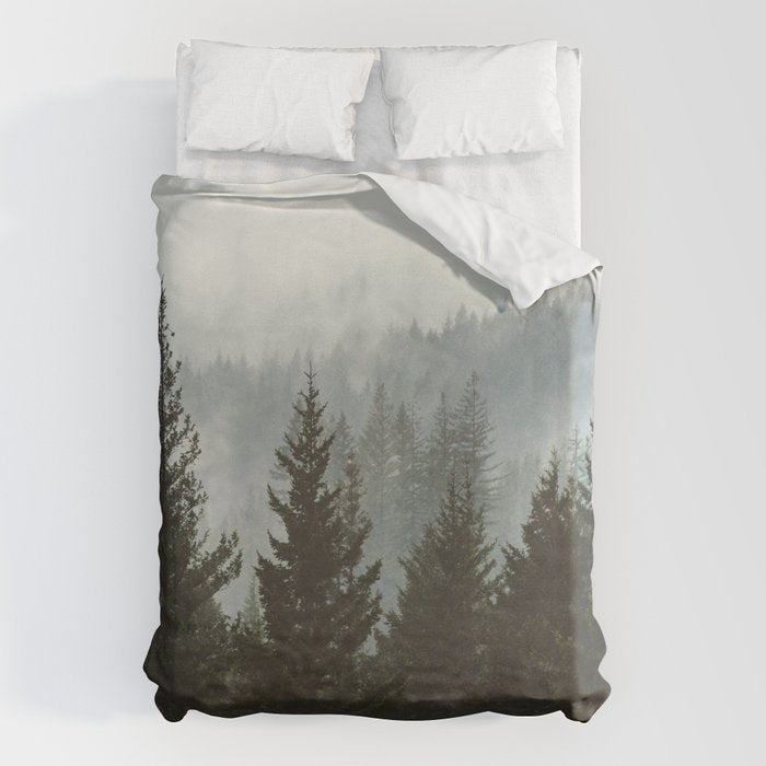 Wanderlust Forest II - Mountain Adventure in Foggy Woods Duvet Cover Gallery Image 6