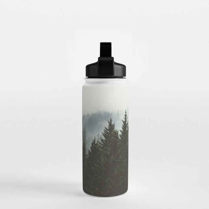 Wanderlust Forest II - Mountain Adventure in Foggy Woods Water Bottle Gallery Image 2