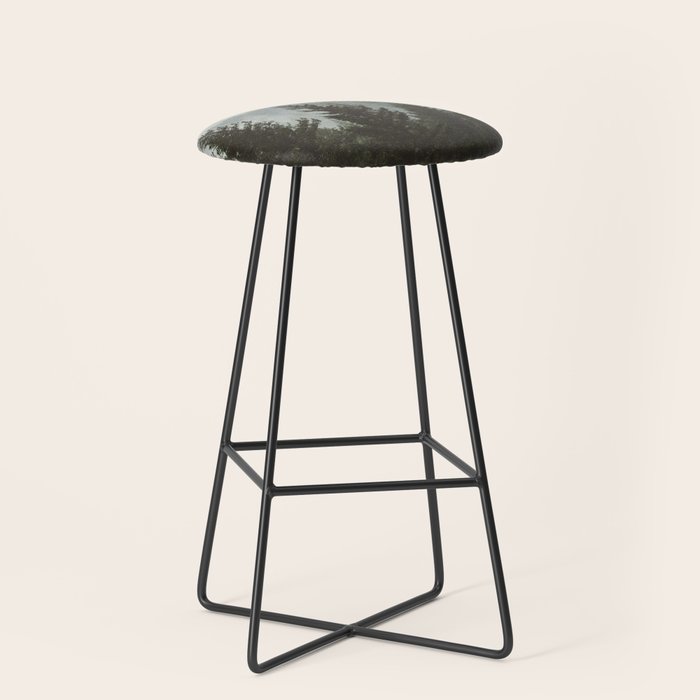 Wanderlust Forest II - Mountain Adventure in Foggy Woods Stool Gallery Image 1