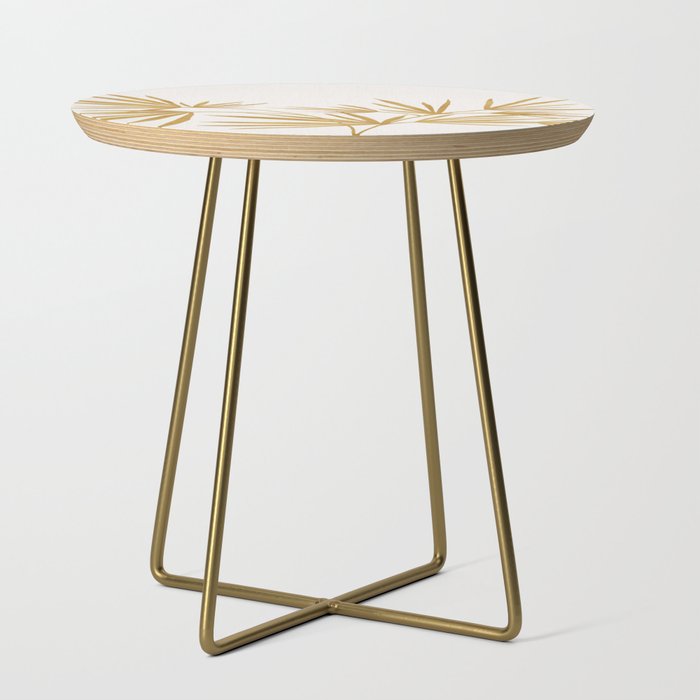 Metallic Gold Fan Palm Side Table Gallery Image 1