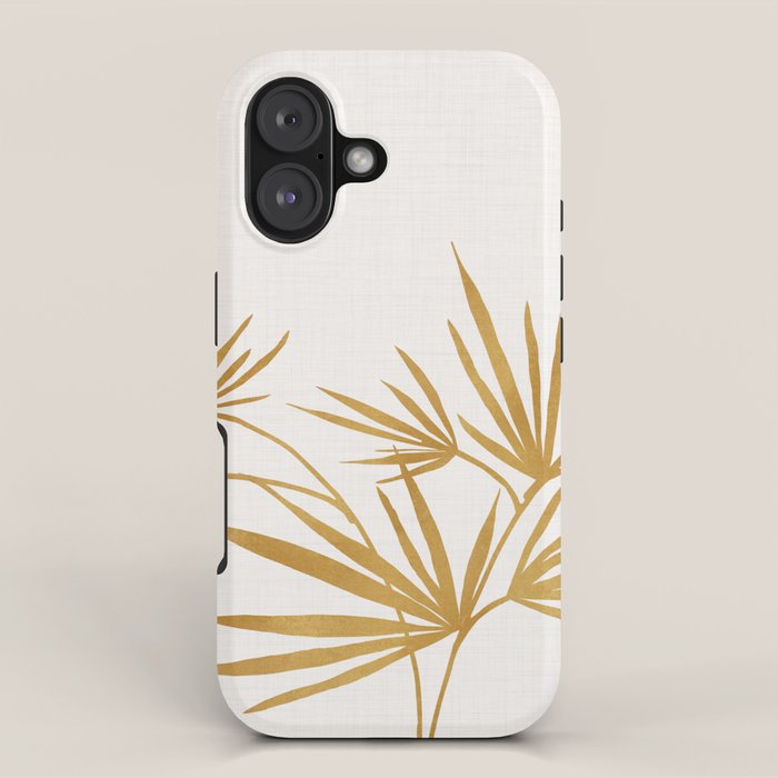 Metallic Gold Fan Palm iPhone Case Gallery Image 1