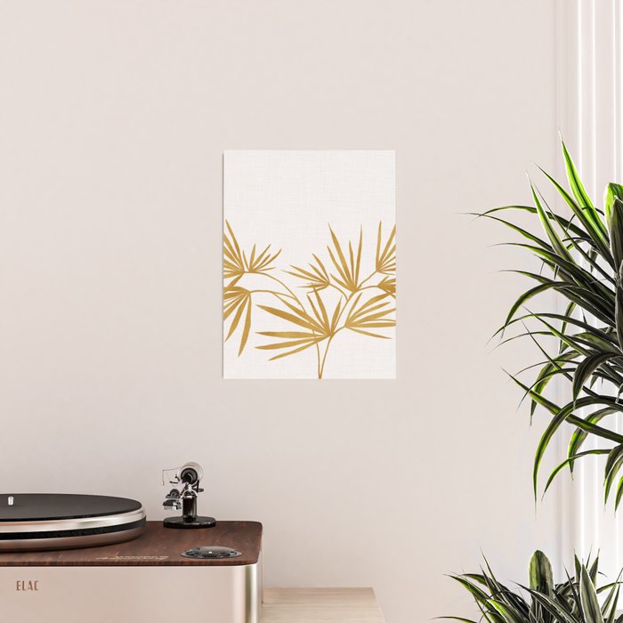 Metallic Gold Fan Palm Poster Gallery Image 2